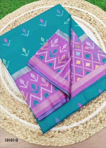 Yogitha -10101-D  Peacock Blue Color Traditional Double Shaded Pochampally Saree CM1488123 (LR4B)
