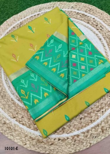 Yogitha -10101-E  Lime Green Color Traditional Double Shaded Pochampally Saree CM1488123 (LR4B)