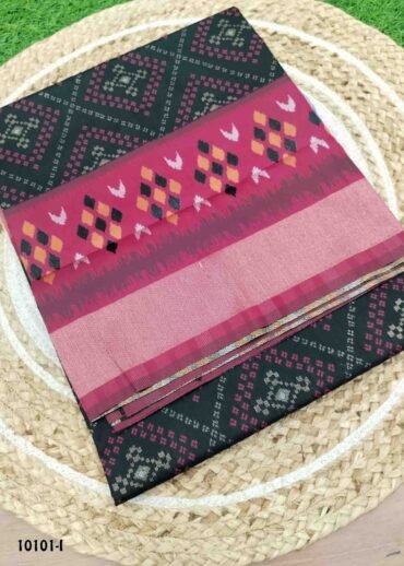 Yogitha -10101-I  Black Color Traditional Double Shaded Pochampally Saree CM1488123 (LR4B)