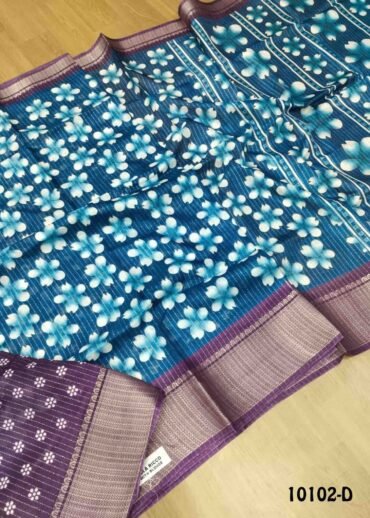 Poovizhi -10102-D Blue Color Traditional Mixed Cotton Saree CM1480956 (LR4B)