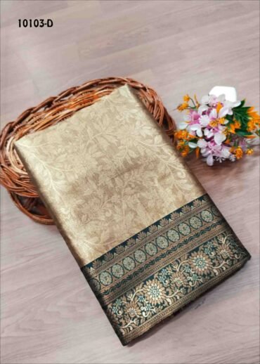 Ammu -10103-D  Gold with Black Color Traditional Wear Tissue Saree CM1474809 (LR5B)