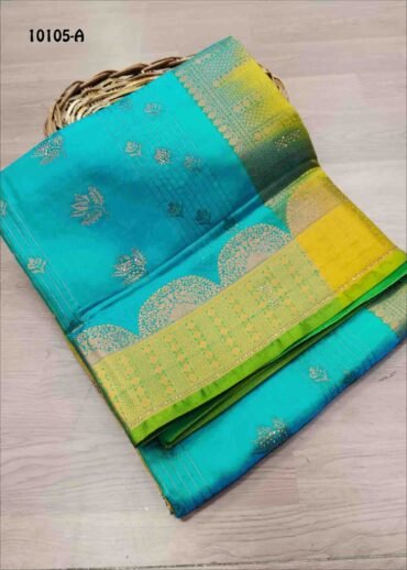 Azhaki -10105-A  Peacock Green Color Traditional Wear Double Shade Pattu Silk Saree CM1444348 (LR5B)