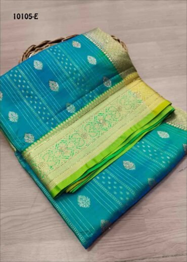 Azhaki -10105-E  Peacock Green Color Traditional Wear Double Shade Pattu Silk Saree CM1444348 (LR5B)