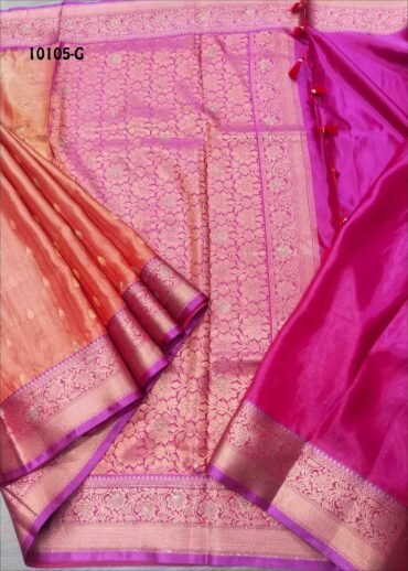 Azhaki -10105-G  Light Orange Color Traditional Wear Double Shade Pattu Silk Saree CM1444348 (LR5B)