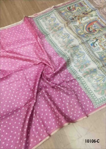 Mathu -10106-C  Onion Pink Color Casual Wear Jute Cotton Saree CM1477958 (LR6B)