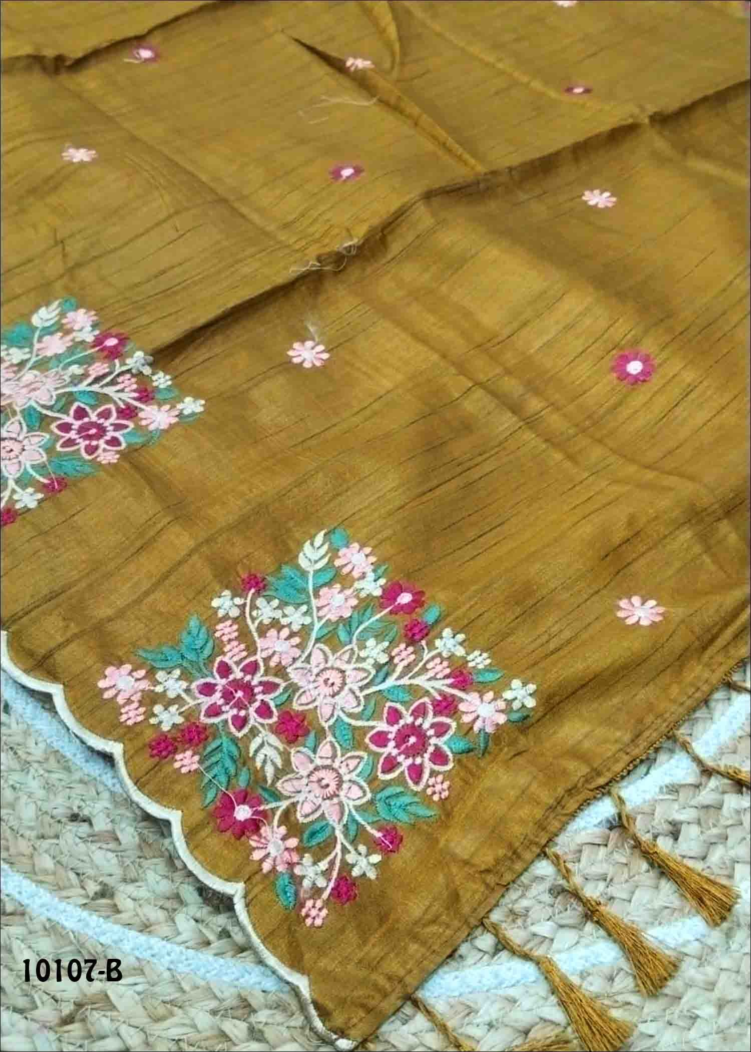 Vidya -10107-B Sand Green Color Fancy Cotton Saree CM1490758 (LR6C)