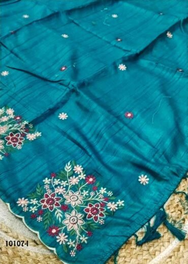 Vidya -10107-I  Peacock Blue Color Fancy Cotton Saree CM1490758 (LR6C)