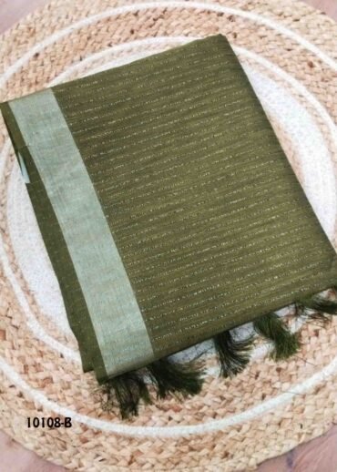 Rithika -10108-B  Juniper Green Color Fancy Cotton Saree CM1477668 (RR1B)