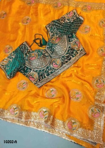 Hakshitha -10202-A  DarkYellow Color Designer WorkSpace Silk Saree With Free Size Readymade Blouse CM1494585