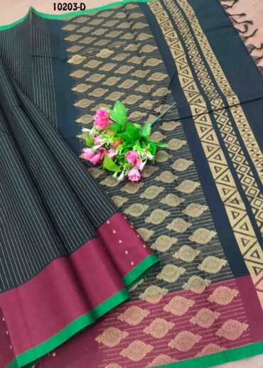 Akshaya -10203-D Black Color Traditional Chanderi Cotton Saree CM1493678 (RR5E)