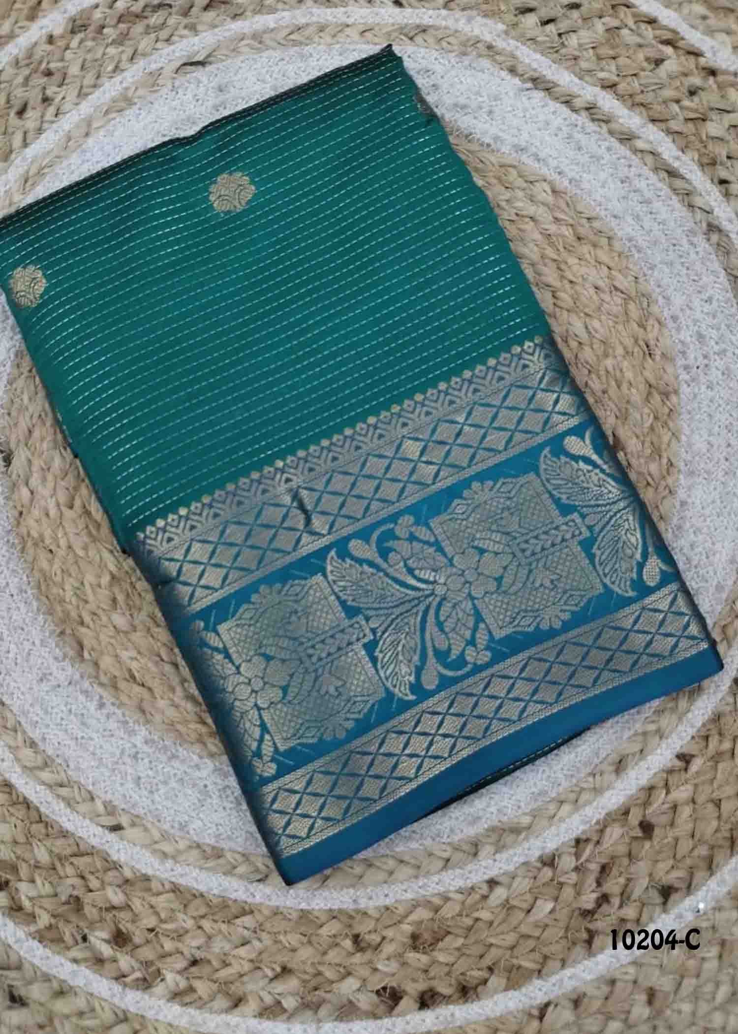 Amirtha -10204-C PineGreen Color Traditional Chanderi Saree CM1486291 (RR6D)