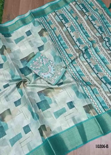 Eshani -10206-B  Pastel Green Color Trendy Fancy Cotton Saree CM1443608 (LR1C)