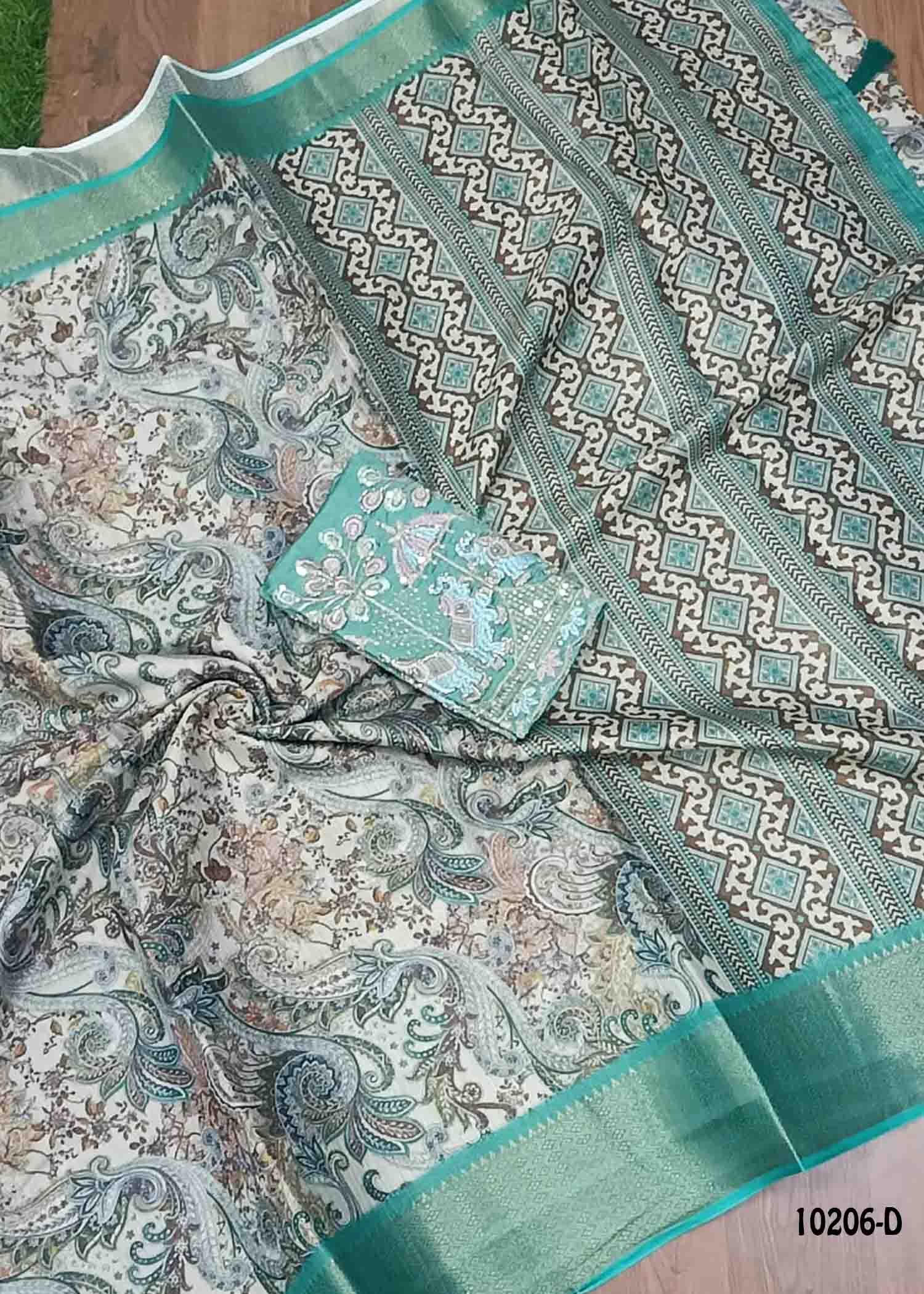 Eshani -10206-D Multi Color Trendy Fancy Cotton Saree CM1443608 (LR1C)