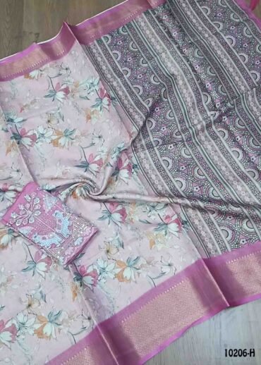 Eshani -10206-H  Baby Pink  Color Trendy Fancy Cotton Saree CM1443608 (LR1C)