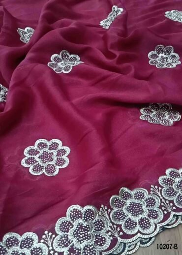 Ilavenil -10207-B  Pink Color Trendy Shimmer Chiffon  Saree CM1479570 (LR1D)