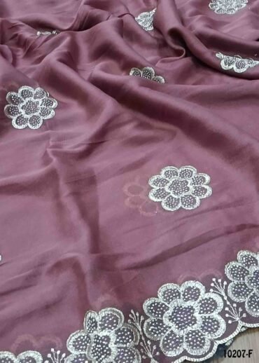 Ilavenil -10207-F  Persianpink Color Trendy Shimmer Chiffon  Saree CM1479570 (LR1D)
