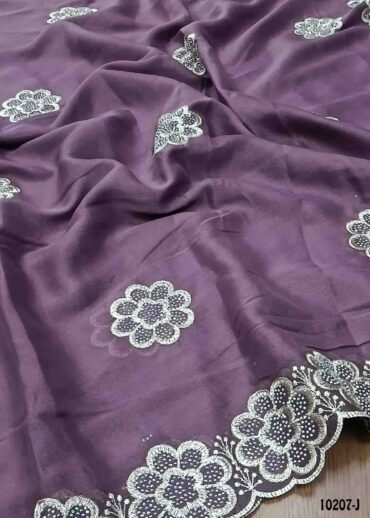 Ilavenil -10207-J  Lightpurple Color Trendy Shimmer Chiffon  Saree CM1479570 (LR1D)