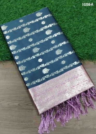 Kavini -10208-A  Grey Color Trendy Banaras  Saree CM1474731 (LR1C)
