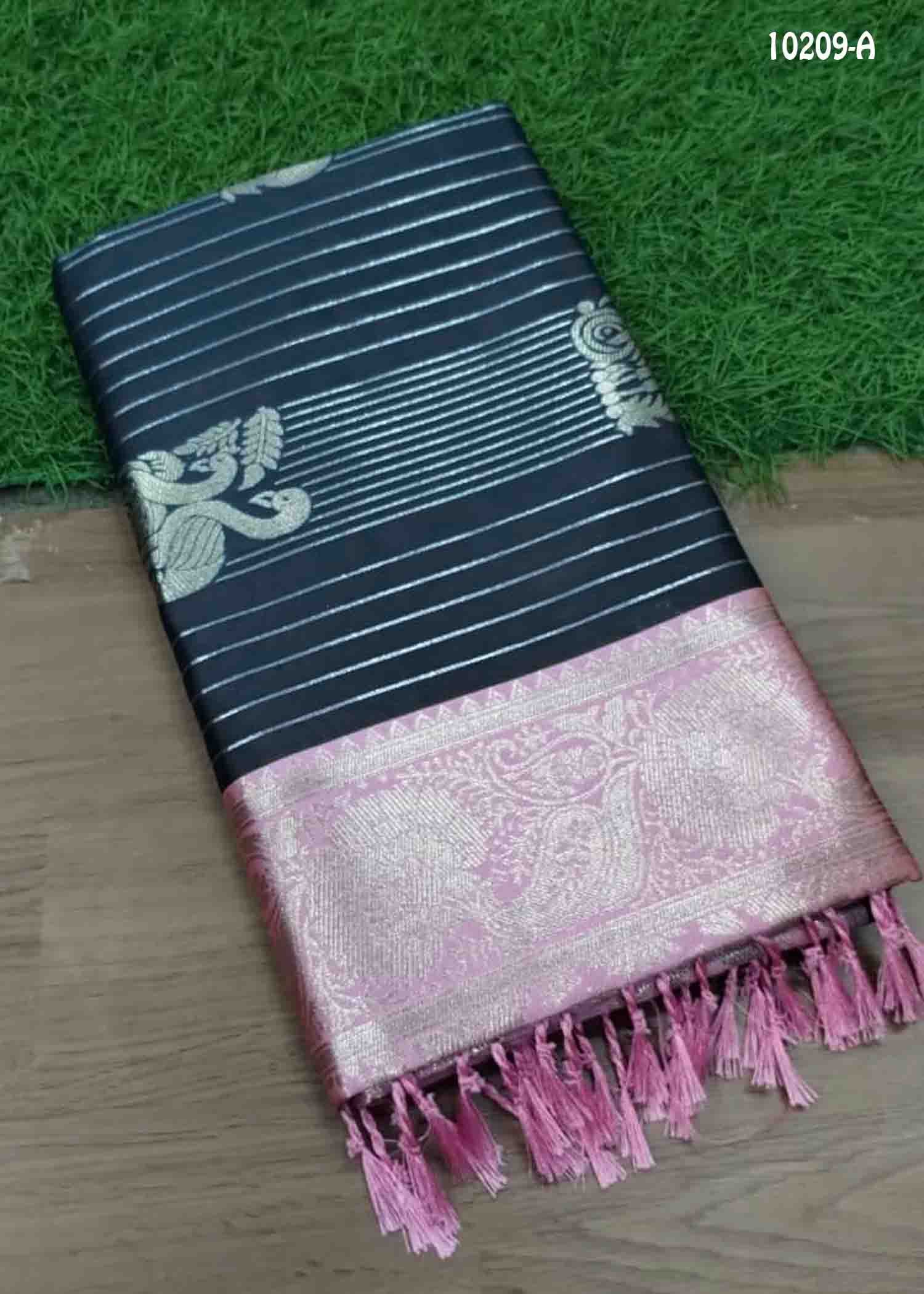 Aruvi -10209-A Grey Color Trendy Banaras Saree CM1464445 (LR1C)
