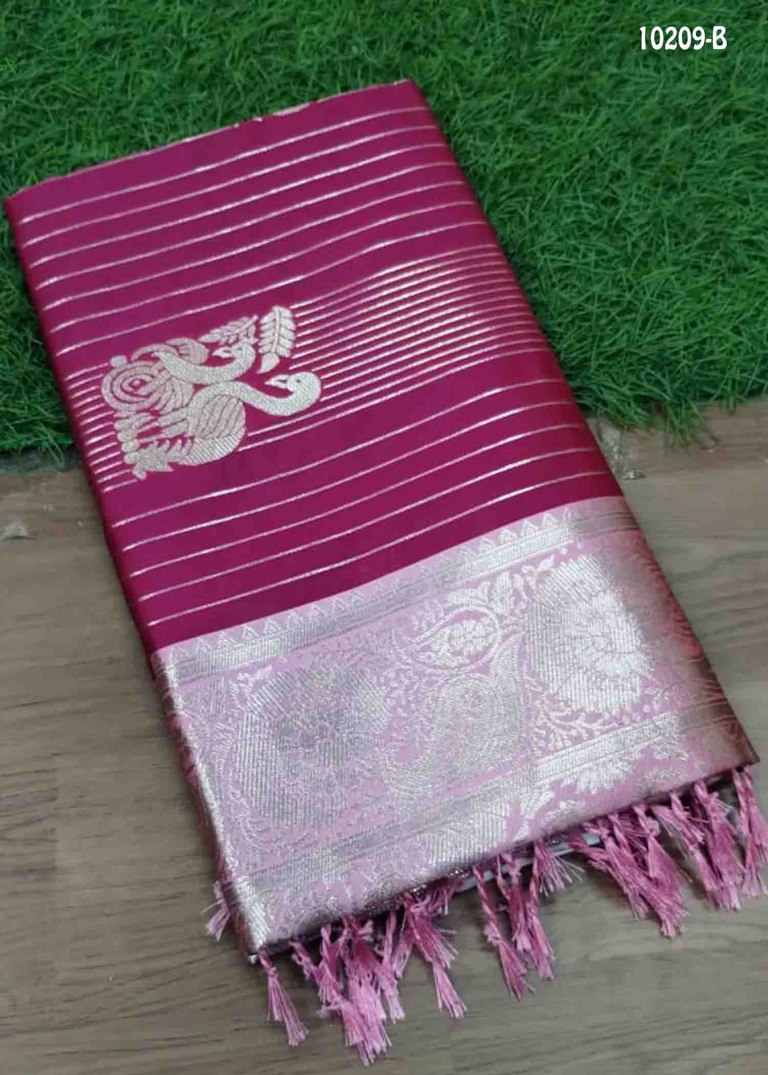 Aruvi -10209-B Pink Color Trendy Banaras Saree CM1464445 (LR1C)