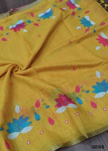 Yazhini -10210-D  Yellow Color Trendy Linen Cotton Saree CM1477625 (LR1D)