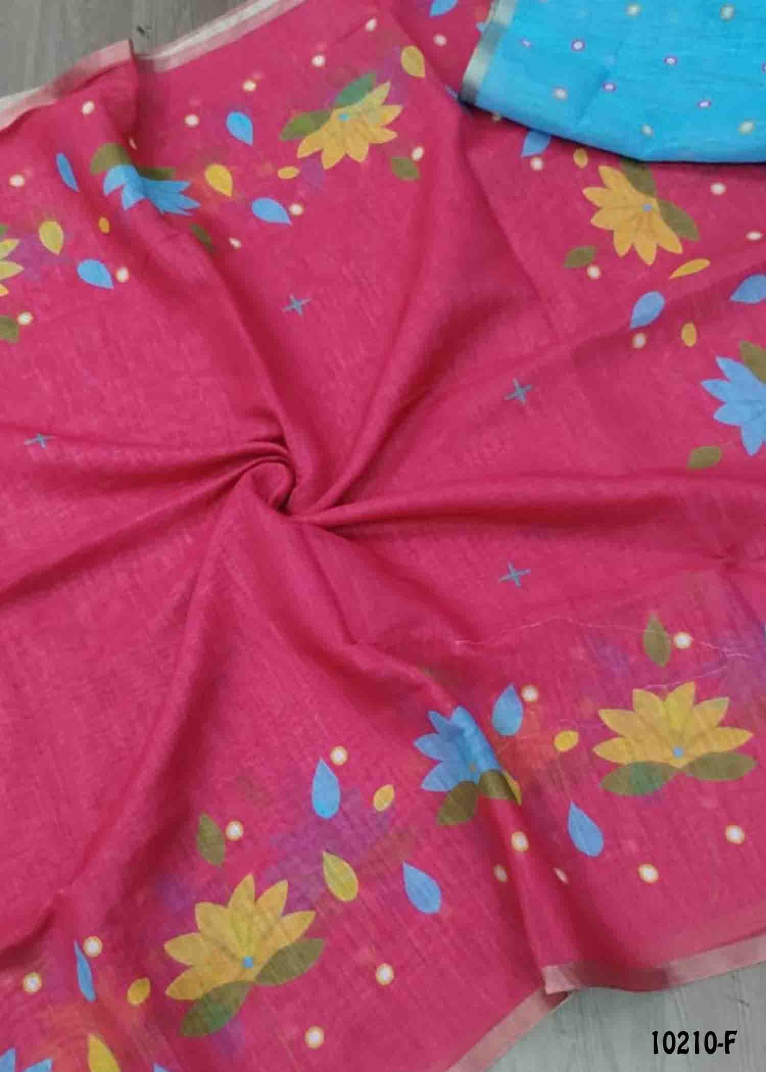 Yazhini -10210-F Pink Color Trendy Linen Cotton Saree CM1477625 (LR1D)