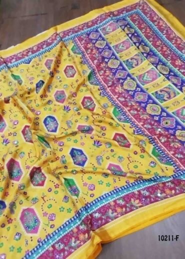 Adhazhini -10211-F  Yellow Color Excellent Masakali Crepe Saree CM1437904 (LR1B)