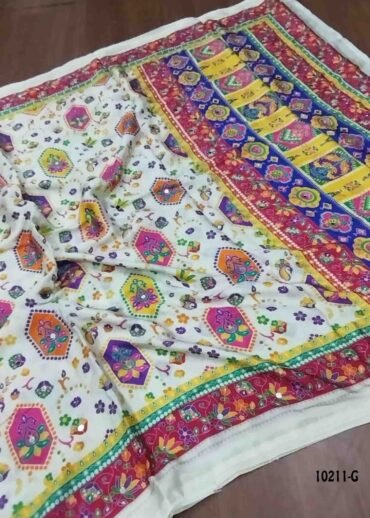 Adhazhini -10211-G  Halfwhite Color Excellent Masakali Crepe Saree CM1437904 (LR1B)