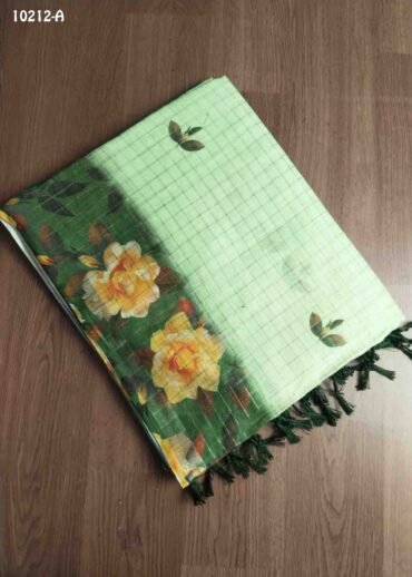 Akshara - 10212-A  Pistagreen Color Trendy Linen Cotton Saree CM1476325 (LR1B)