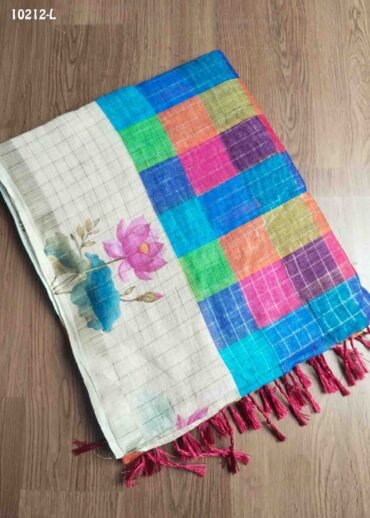 Akshara - 10212-L  Multi Color Trendy Linen Cotton Saree CM1476325 (LR1B)