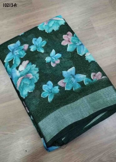 Ashwini - 10213-A  PineGreen Color Trendy Mixed Cotton Saree CM1484561 (LR2B)