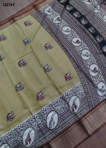 Akila - 10214-F  SandYellow Color Trendy Dola Silk Saree CM1476446 (LR2B)