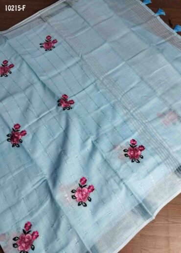 Ananya - 10215-F  LightSkyBlue Color Trendy Linen Cotton Saree CM1476415 (LR2B)