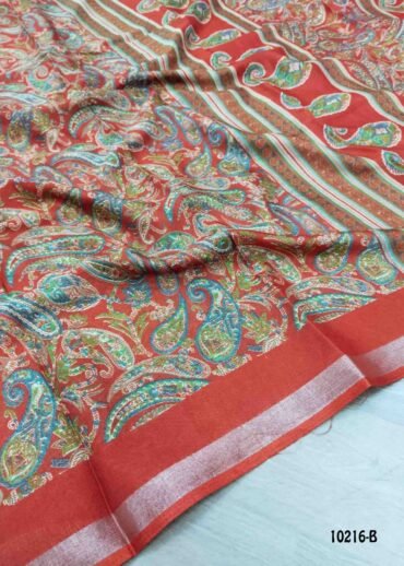 Thendral - 10216-B  Red Color Trendy Mul Cotton Saree CM1480333 (LR2C)