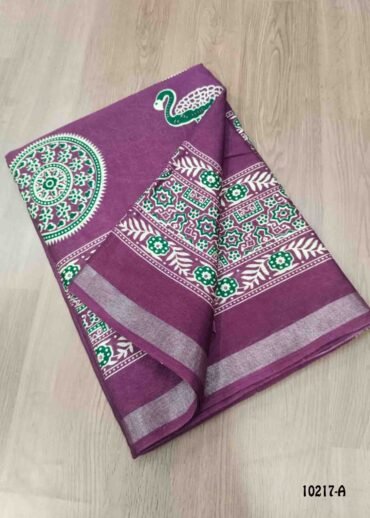 Maliga - 10217-A  Purple Color Trendy Mul Cotton Saree CM1480333 (LR2C)