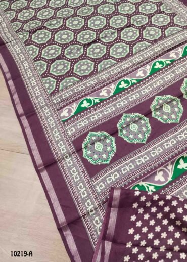 Isai - 10219-A  Purple Color Trendy Mul Cotton Saree CM1471140 (LR2C)