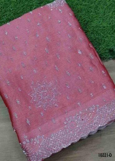 Dakshayani - 10221-D  FlamingoPink Color Trendy Shimmer Chiffon Saree CM1473228 (LR2D)