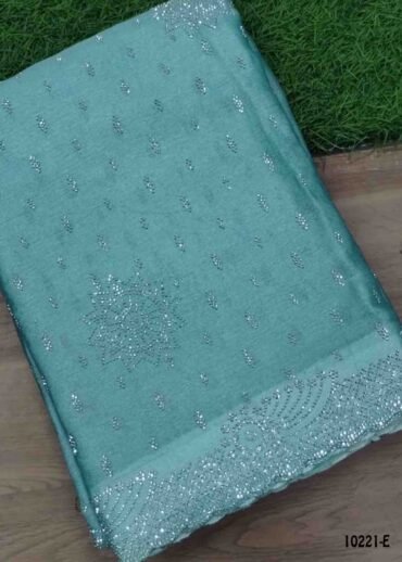 Dakshayani - 10221-E  SapphireBlue Color Trendy Shimmer Chiffon Saree CM1473228 (LR2D)