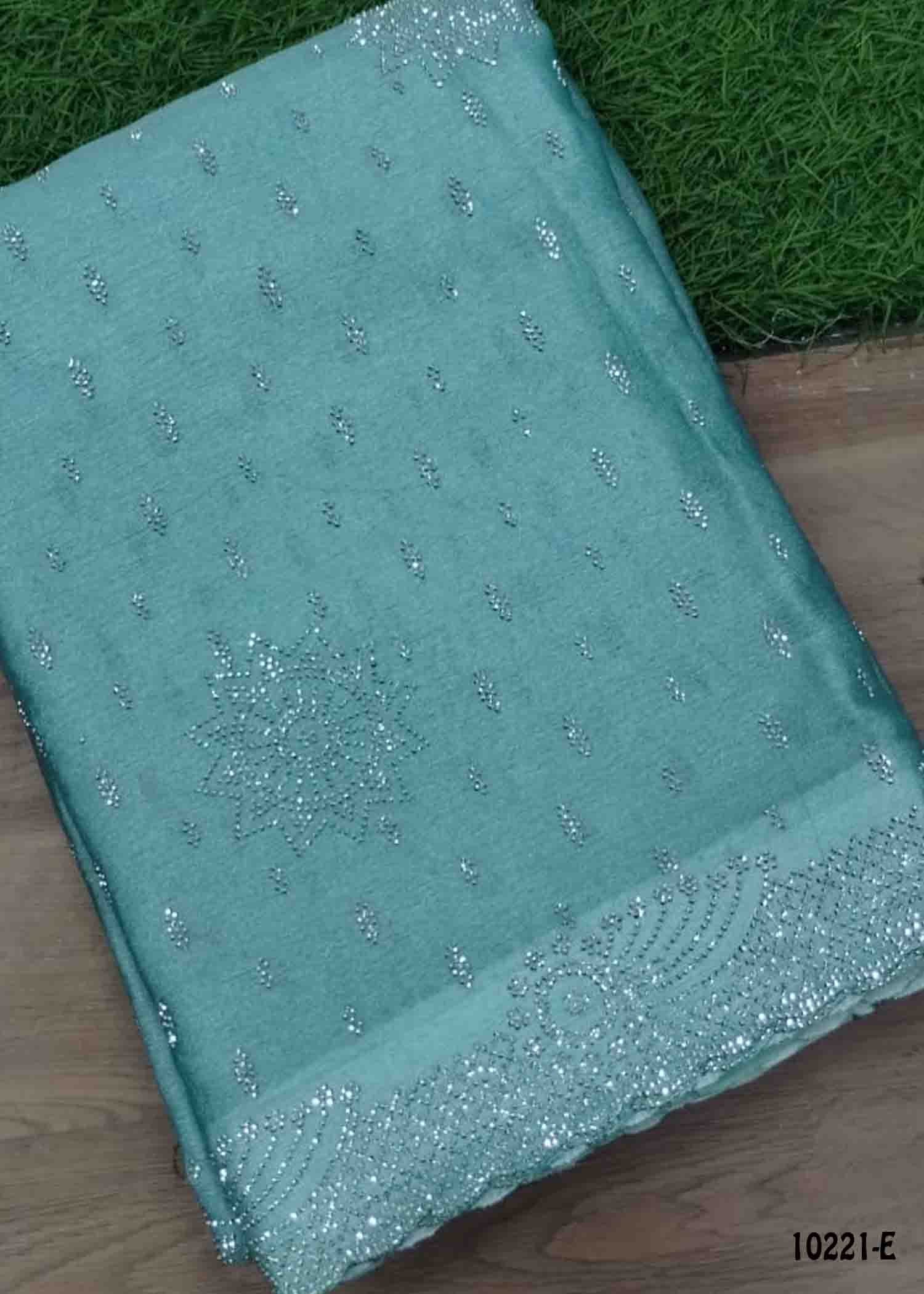 Dakshayani - 10221-E SapphireBlue Color Trendy Shimmer Chiffon Saree CM1473228 (LR2D)