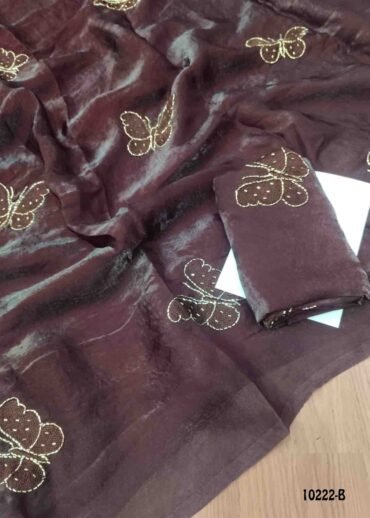 Oviya - 10222-B  DarkBrown Color Trendy Space Silk Saree CM1476171 (LR2D)