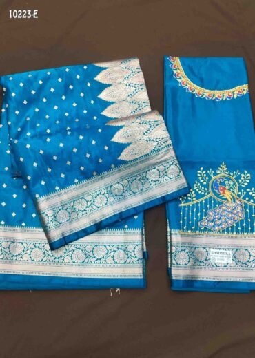 Mahalakshmi - 10223-E  PeacockBlue Color Traditional Banaras Silk Saree CM1466606 (LR3C)