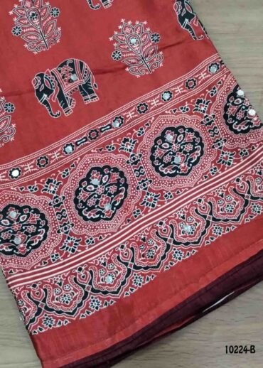 Keerthana -10224-B  BrickRed Color Excellent Masakali Crepe Saree CM1452894 (LR3C)