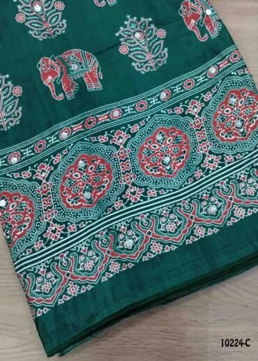 Keerthana -10224-C  PineGreen Color Excellent Masakali Crepe Saree CM1452894 (LR3C)