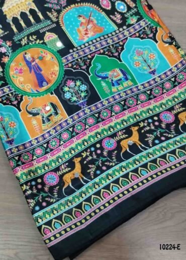 Keerthana -10224-E  Black Color Excellent Masakali Crepe Saree CM1452894 (LR3C)