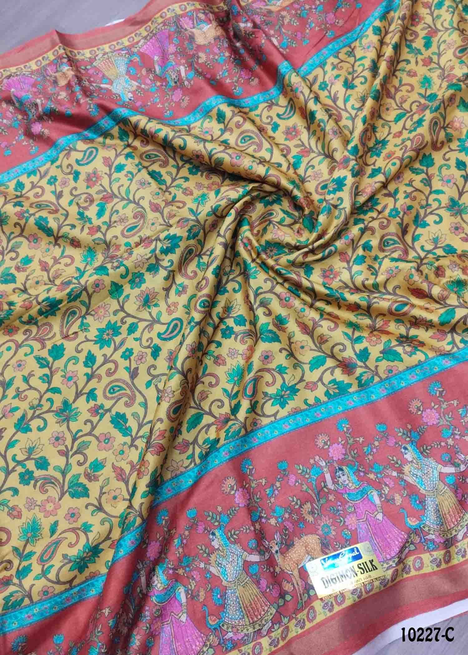 Nilaveni -10227-C Yellow Color Trendy Fancy Cotton Saree CM1459754 (LR3B)