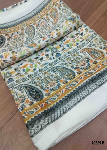 Abinithi -10229-B  Halfwhite Color Khadi Cotton Saree CM1457208 (LR3B)