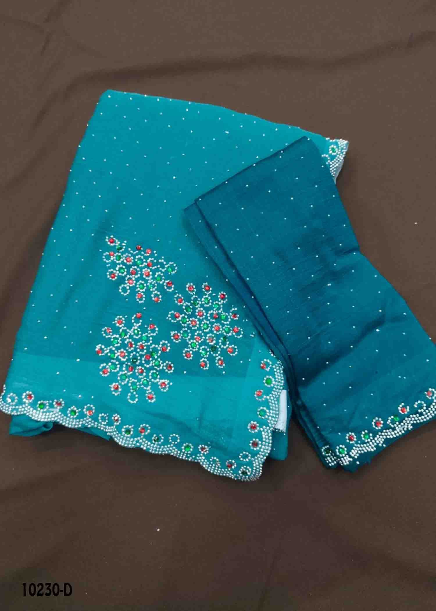 Chaathana -10230-D SapphireBlue Color Excellent Georgette Saree CM1474342 (LR3C)