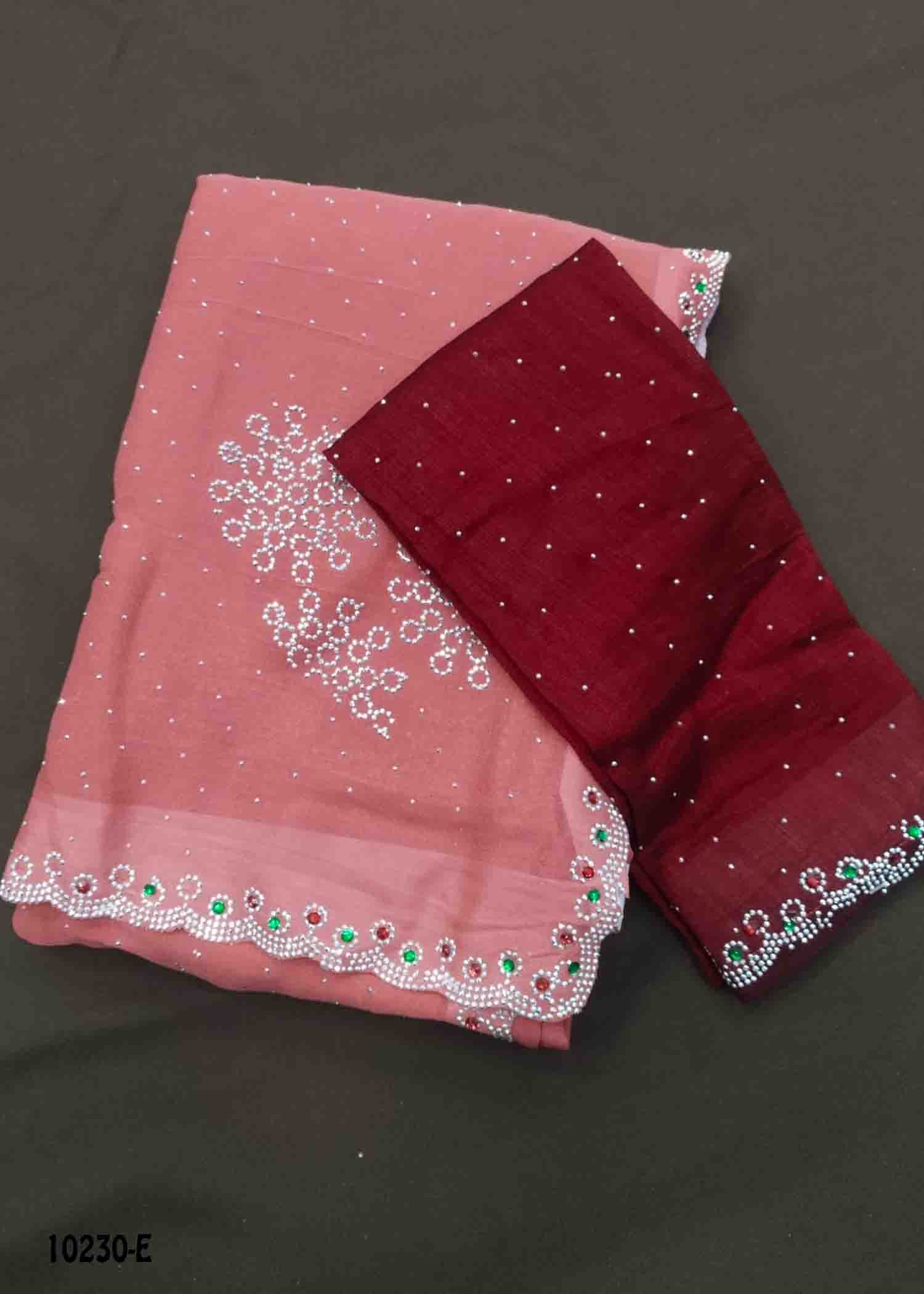 Chaathana -10230-E DesireRed Color Excellent Georgette Saree CM1474342 (LR3C)