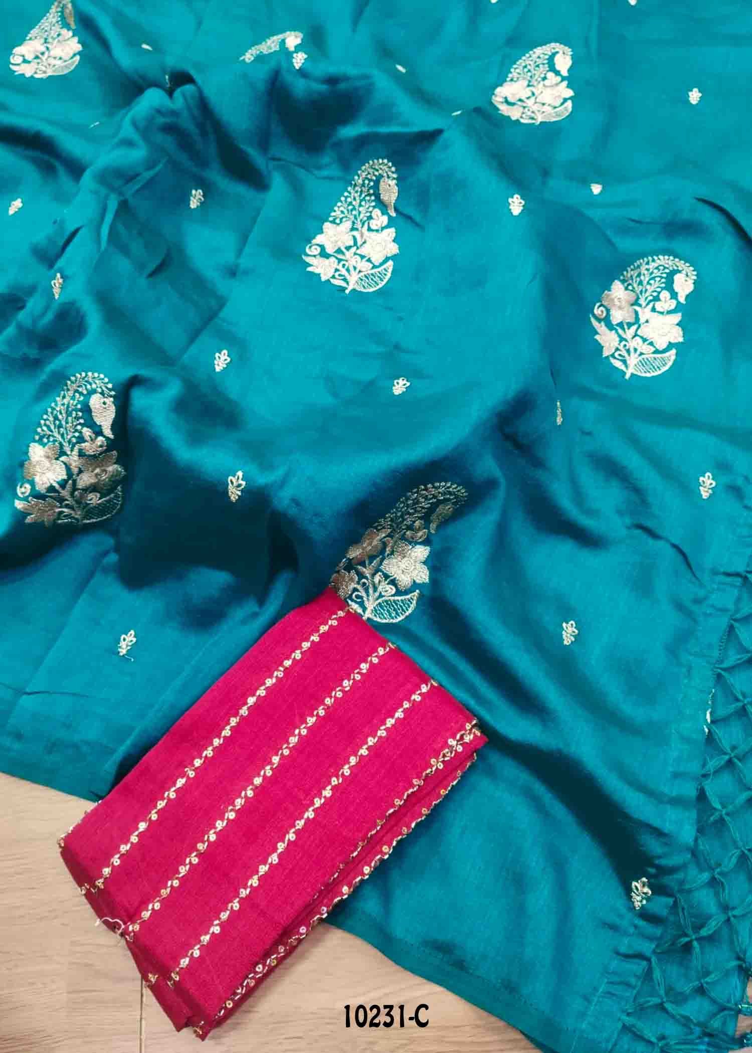 Damayanthi -10231-C PeacockBlue Color Excellent Vichithra Saree CM1478251 (LR3D)