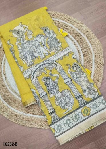 Deepika -10232-B  Yellow Color Trendy Linen Saree CM1477634 (LR3D)